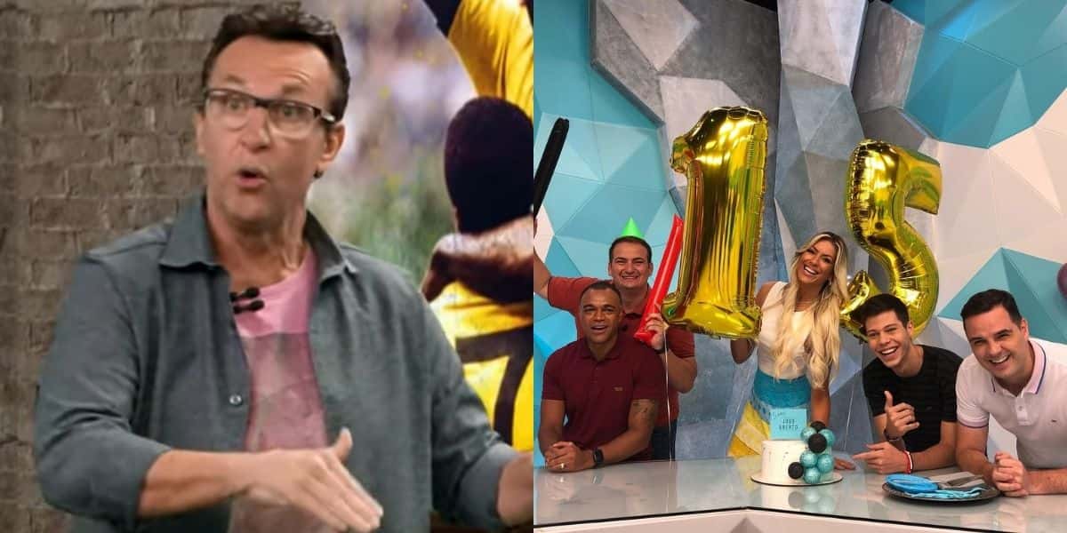 Neto, Renata Fan e todo o elenco do Jogo Aberto, da Band (Montagem: TV Foco)
