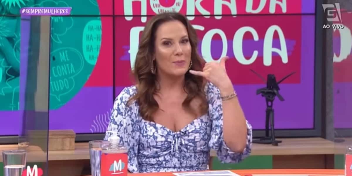 Regina Volpato entregou colega de emissora ao vivo na TV Gazeta (Foto: Reprodução)