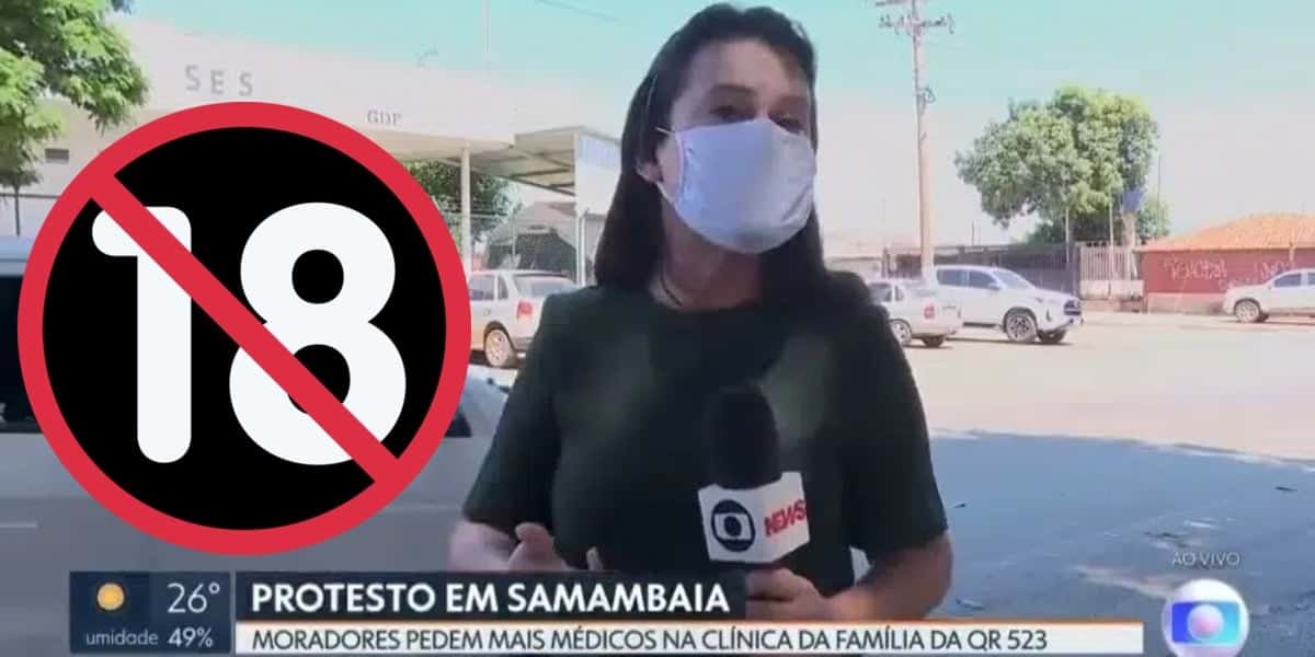 Repórter passou por perrengue ao vivo (Foto: Reprodução/TV Globo)