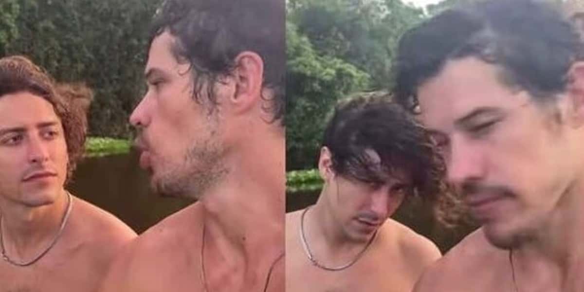 José Loreto e Jesuíta Barbosa nos bastidores de Pantanal (Foto: Reprodução / Instagram)