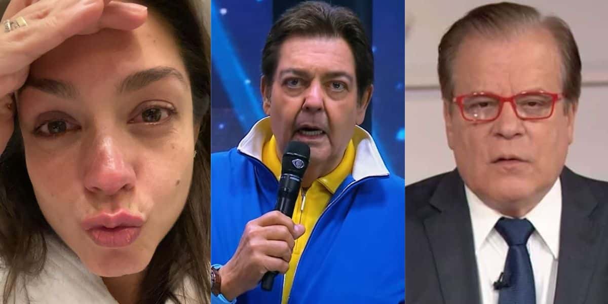 Thais Fersoza, Faustão e Chico Pinheiro (Reprodução)