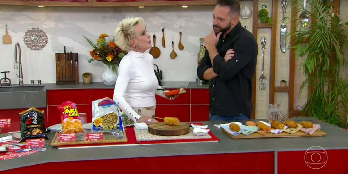 Ana Maria Braga e o repórter Mateus Luz (Foto: Reprodução/TV Globo)