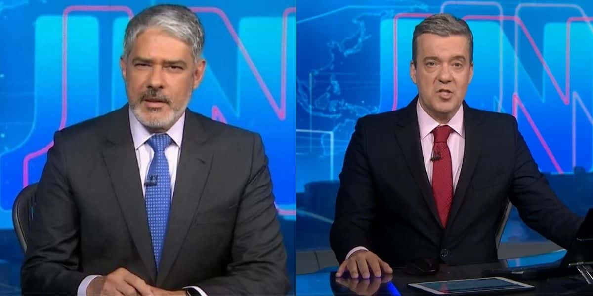 William Bonner e Roberto Kovalick (Montagem: TV Foco)