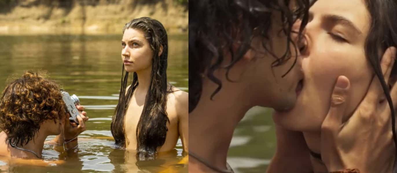 Juma (Alanis Guillen) criará coragem e transará com Jove (Jesuíta Barbosa) em Pantanal (Foto: Reprodução / Globo)