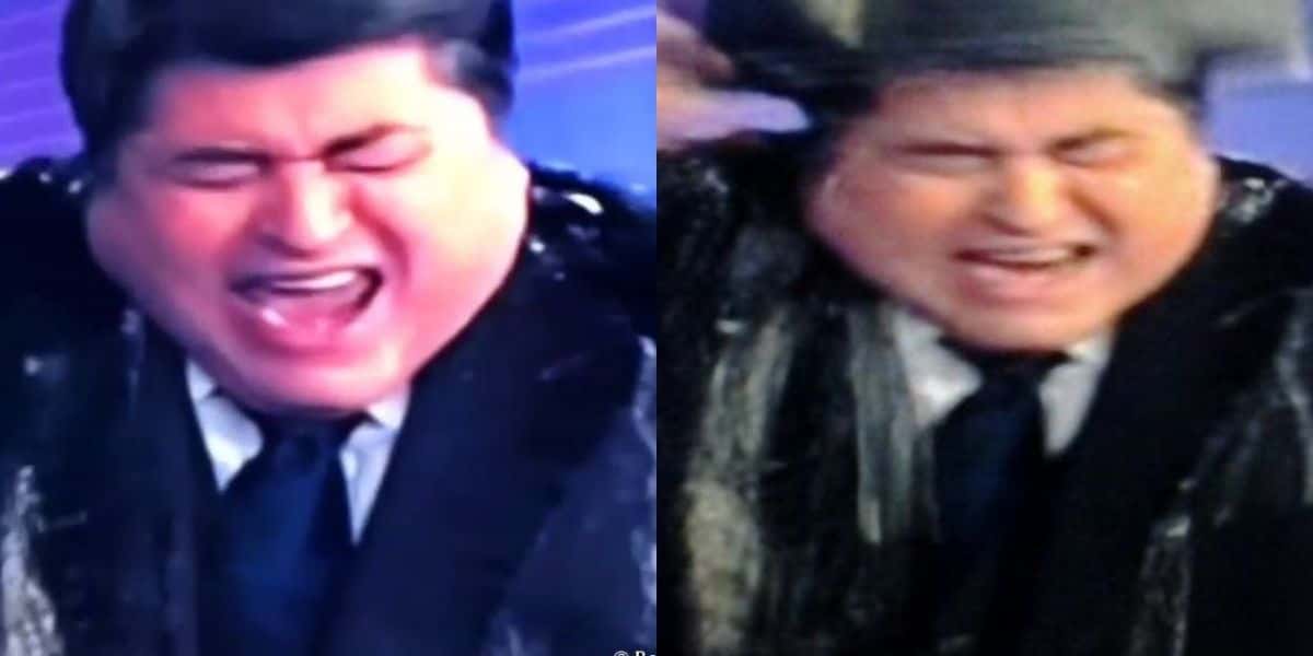 Datena recebendo balde na cabeça de Neto (Montagem: TV Foco)
