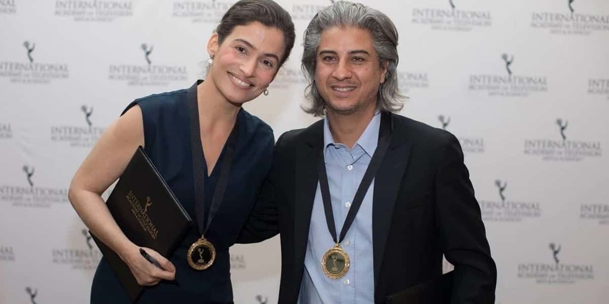 Renata Vasconcellos e Tyndaro Menezes (Foto: Reprodução)