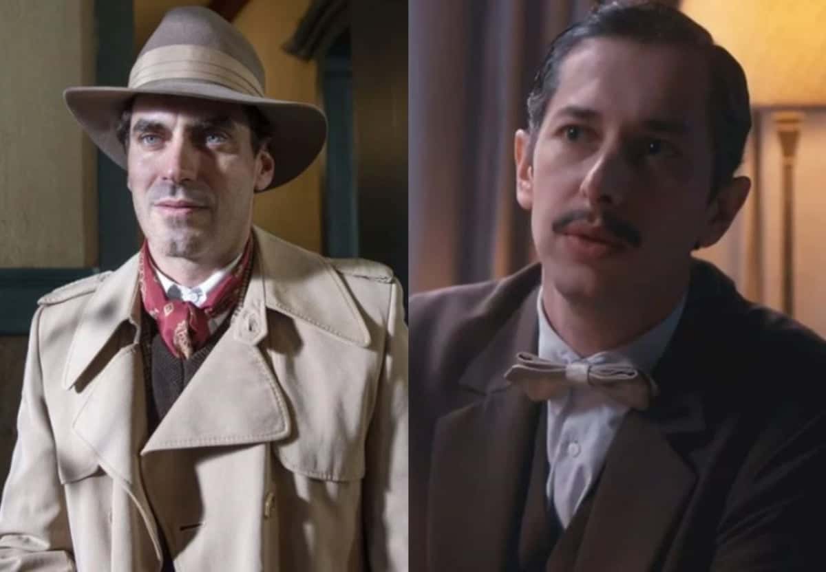 O autor da radionovela, Leopoldo (Michel Blois) de "Além da Ilusão" será arrancado do armário por Plínio (Nikolas Antunes).' (Foto: Reprodução / Globo)