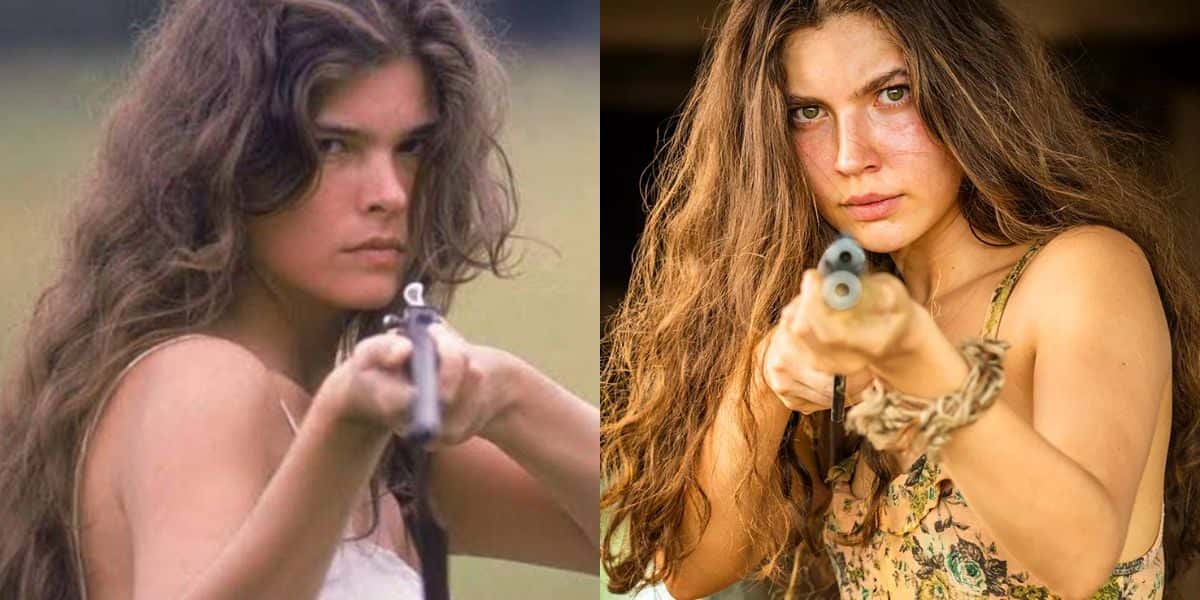 Cristiana Oliveira como Juma e Alanis Guilherme no remake