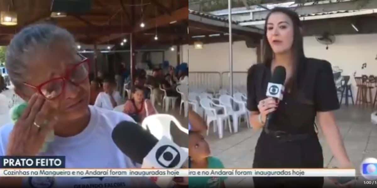 Em relato emocionante, Dona Janete faz jornalista da Globo ir aos prantos (Reprodução - Globo)