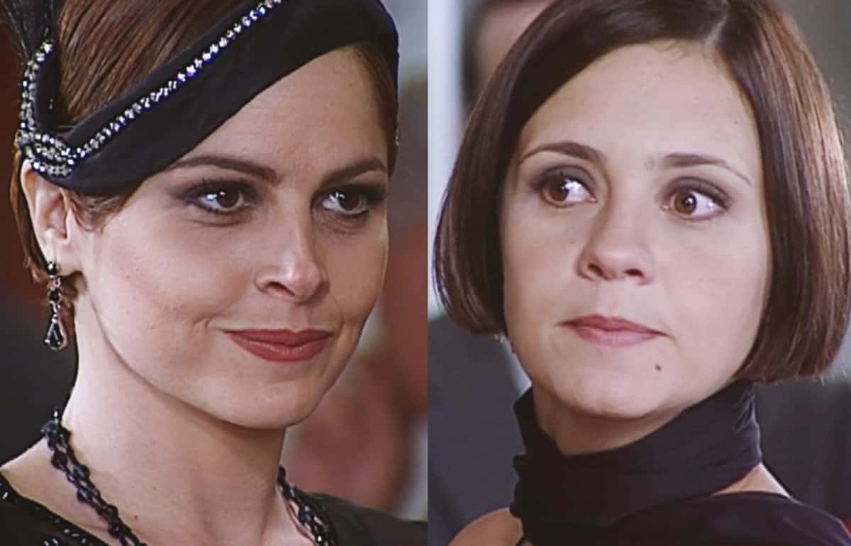 Marcela (Drica Moraes) planeja deixar Catarina (Adriana Esteves) na miséria em "O Cravo e a Rosa" (Foto: Reprodução / Globo)