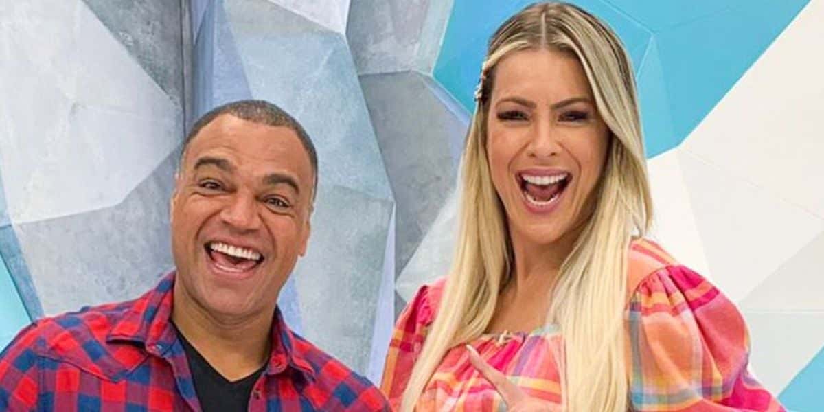 Denílson e Renata Fan no Jogo Aberto(Foto: Reprodução)