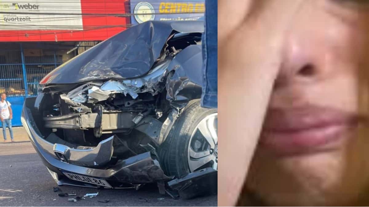Acidente de carro grave leva influencer aos prantos (Reprodução/ Instagram)