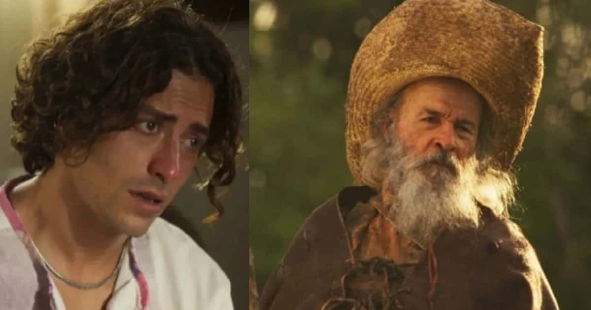 Jove (Jesuíta Barbosa) planejará fotografar o Velho do Rio (Osmar Prado) às escondidas em Pantanal (Foto: Reprodução / Globo)