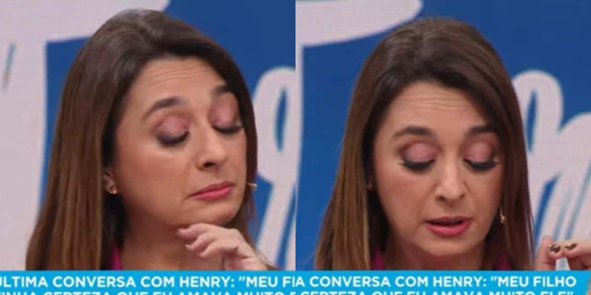 Catia Fonseca chora em programa durante entrevista (Reprodução/Youtube)