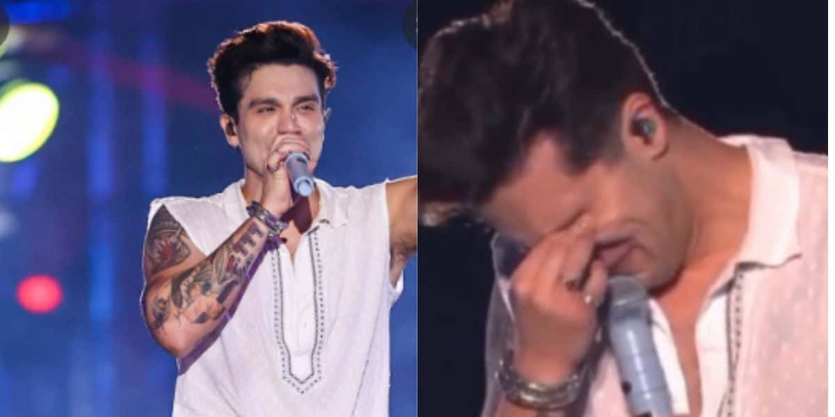 Luan Santana paralisa show, desmorona no palco e recebe apoio: "Minha mãe está lá em casa" (Reprodução)