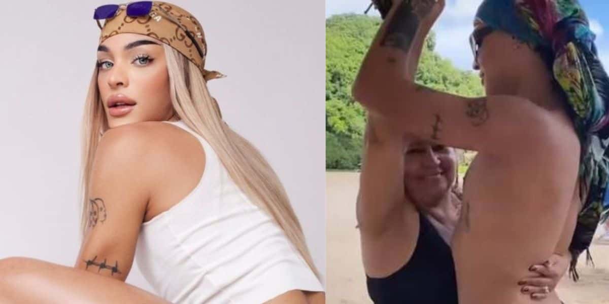 Sem roupa, Pabllo Vittar surge só de fio-dental em fotos expostas pela mãe e volumão é de cair o queixo (Foto: Reprodução)