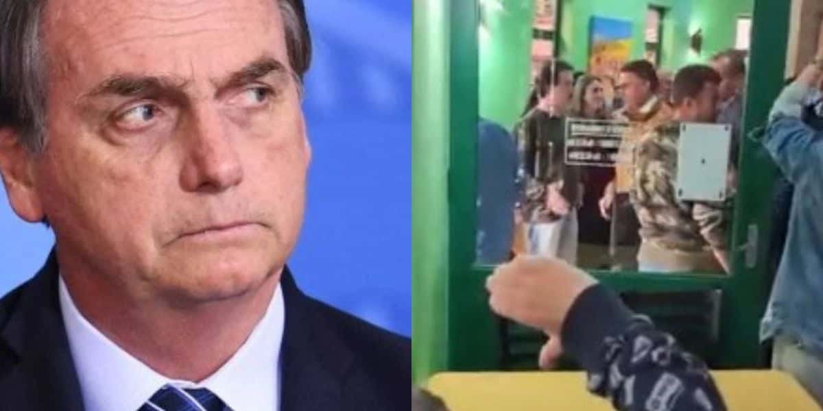 Bolsonaro é expulso de restaurante em meio à gritaria e vídeo mostra multidão detonando: "Fora vagabundo" - Reprodução