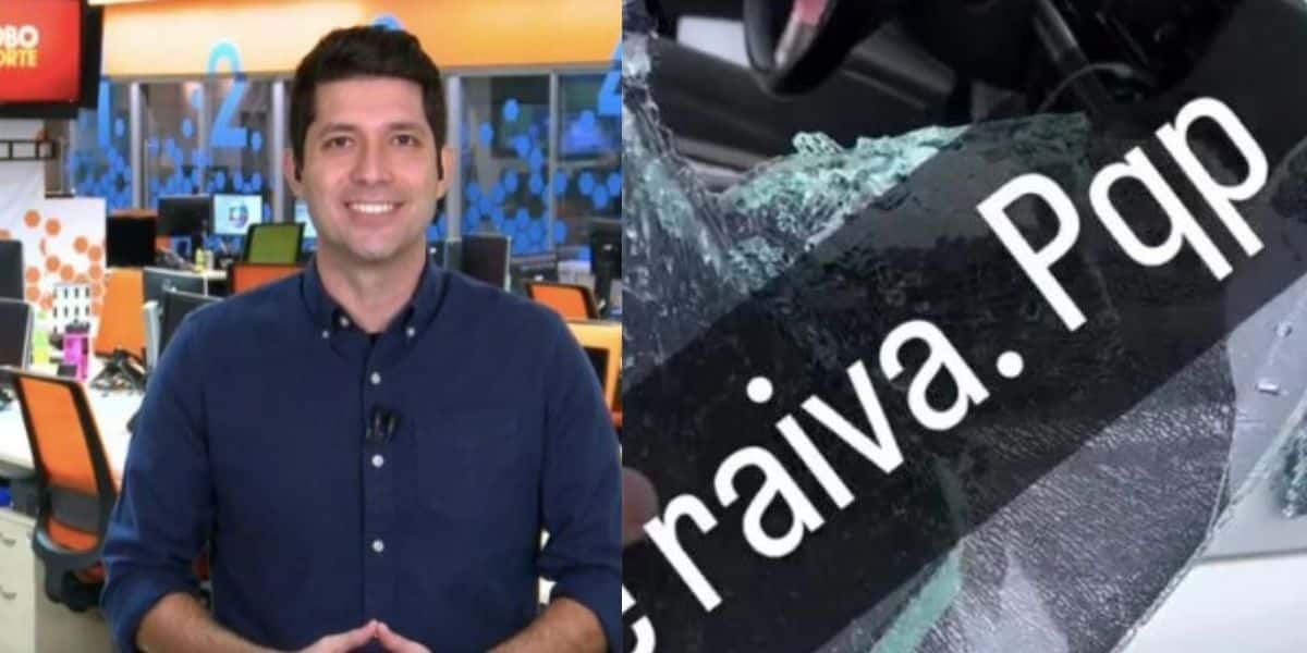 Caio Maciel, da Globo, tem vidro do carro completamente destruído e faz denúncia: "Esse filho da put@" - Reprodução