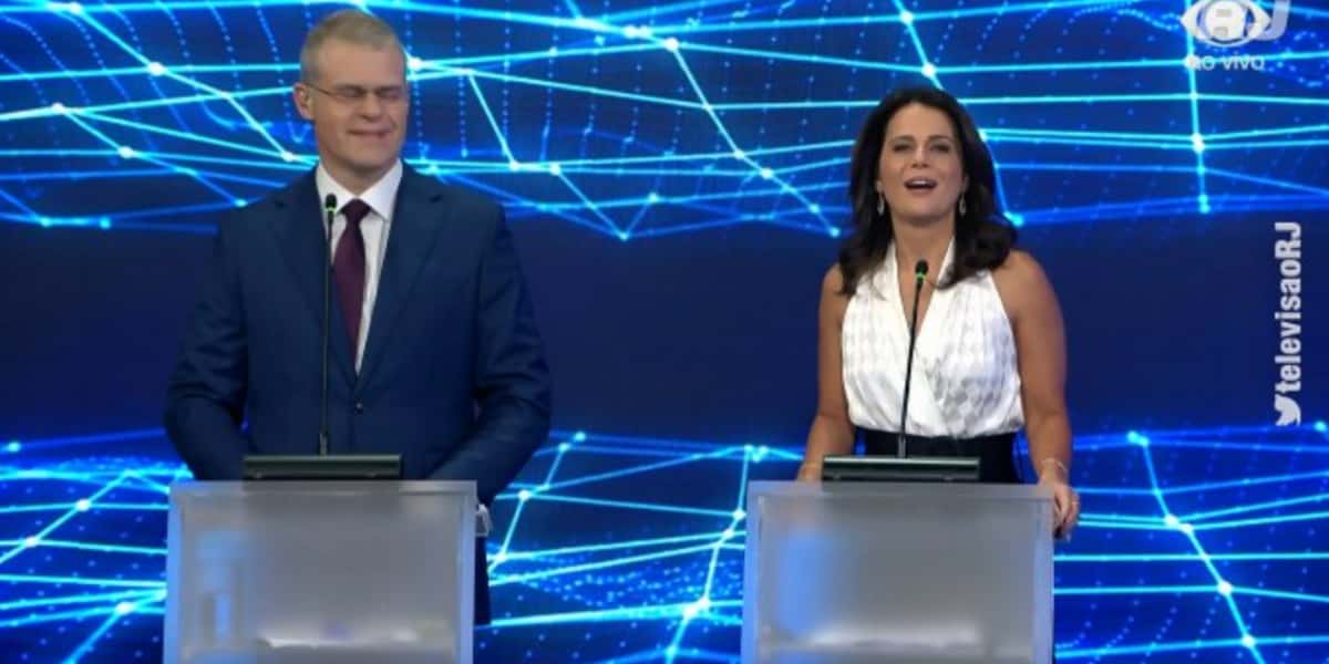 Adriana Araújo e Eduardo Oinegue apresentaram o debate político na Band - Foto: Reprodução