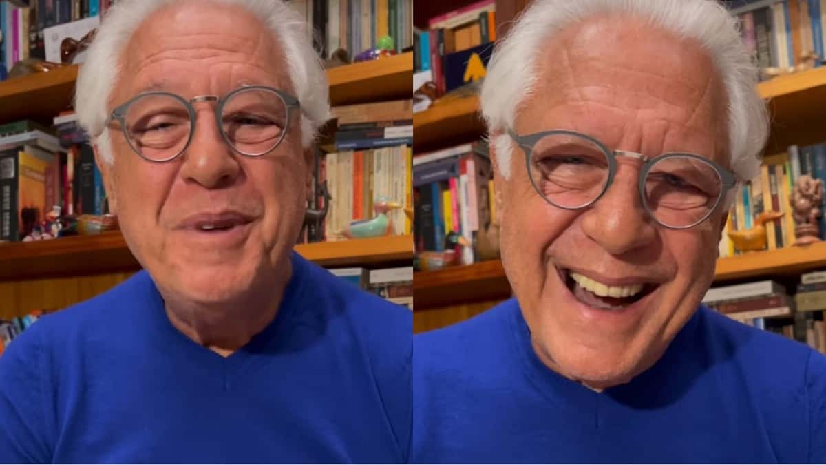 O galanteador Antônio Fagundes lê poesia ao público (Reprodução/ Redes Sociais)