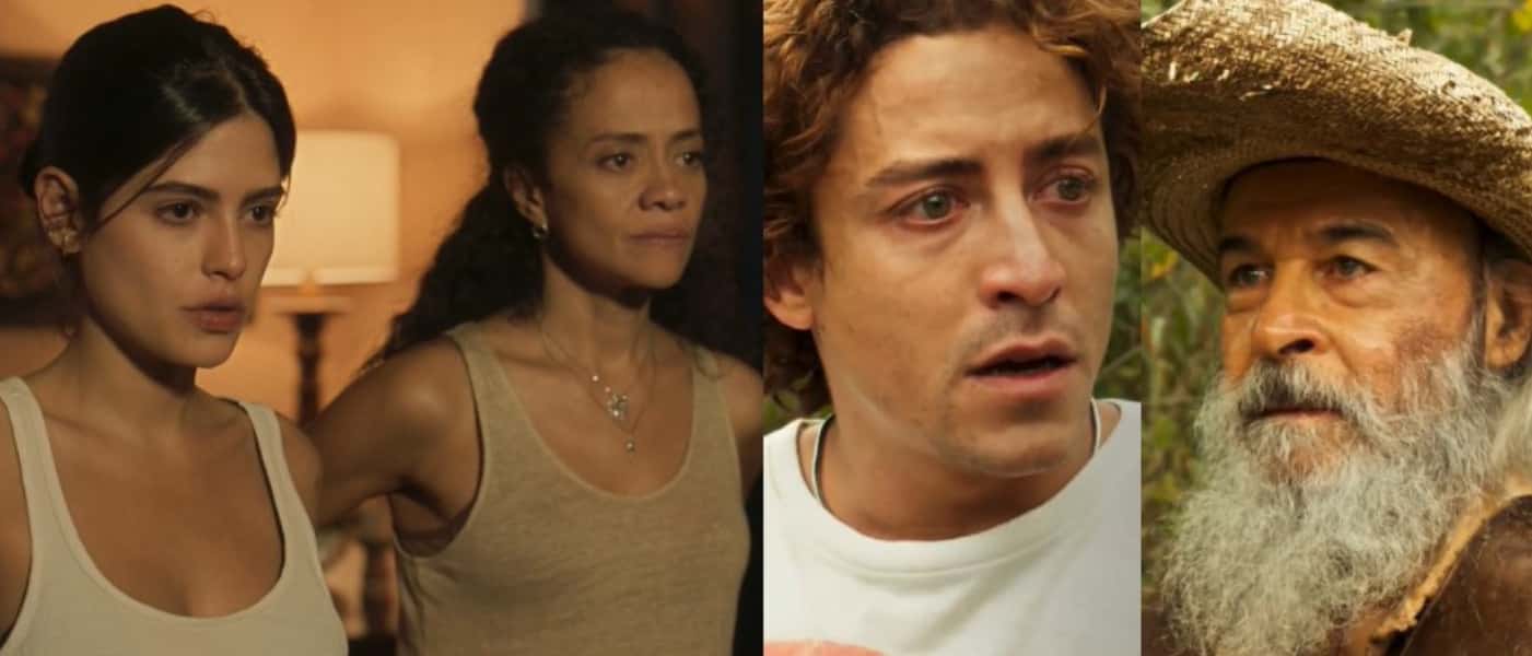 Com Zuleica (Aline Borges) contando a verdade para Guta (Julia Dalavia), que ela não é irmã de Marcelo (Lucas Leto), Pantanal tem ibope alto (Foto: Reprodução / Globo)