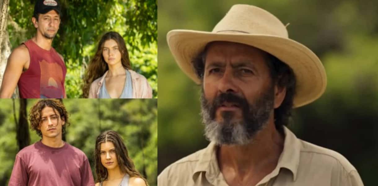 Pantanal - Quem é o pai do filho de Juma (Alanis Guillen), Zé Lucas (Irandhir Santos) ou Jove (Jesuíta Barbosa)? José Leôncio (Marcos Palmeira) provocará um caos entre os herdeiros (Foto: Reprodução / Globo)