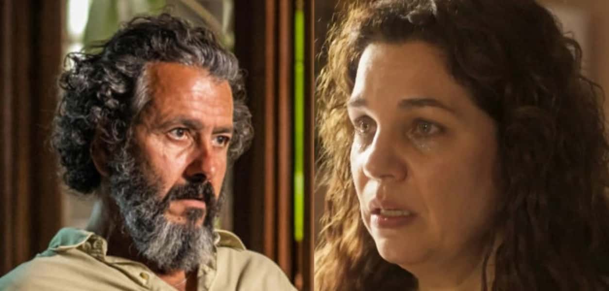 "Dá com uma mão e tira com a outra". É isso que acontecerá em Pantanal quando José Leôncio (Marcos Palmeira) decidir ajudar Maria Bruaca (Isabel Teixeira) (Foto: Reprodução / Globo)