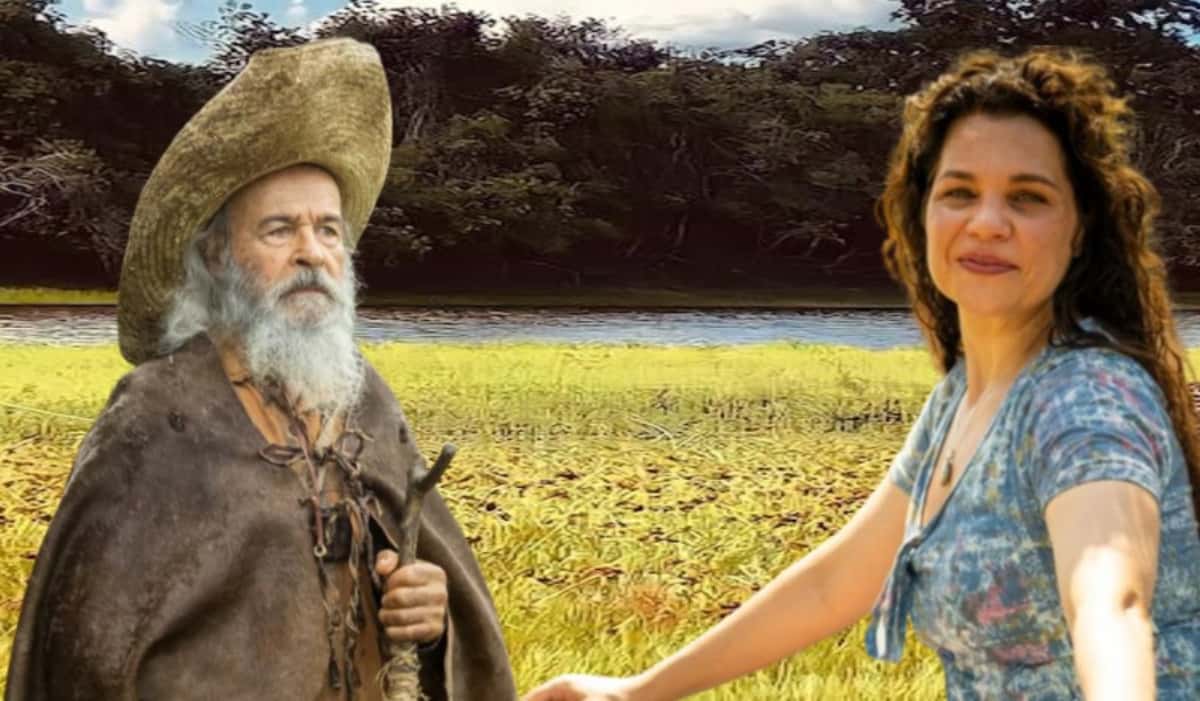 Maria Bruaca (Isabel Teixeira) tentou matar Tenório (Murilo Benício) em Pantanal e foi expulsa de casa, onde tomará um novo rumo (Foto: Reprodução / Globo / Montagem TV Foco)