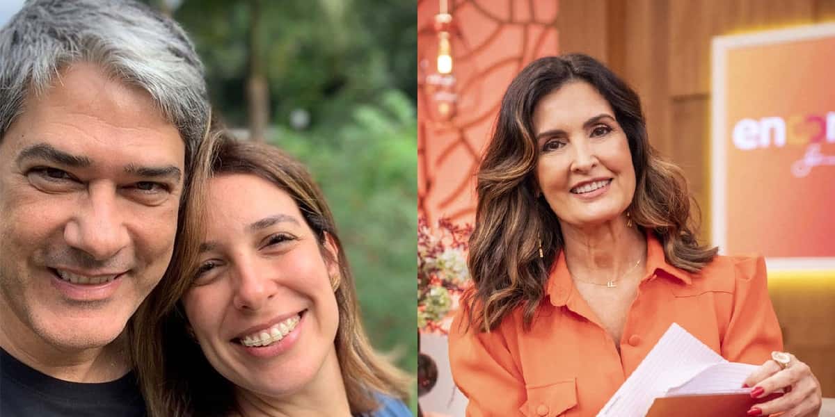 Fátima Bernardes e Natasha com William Bonner (Foto: Divulgação)