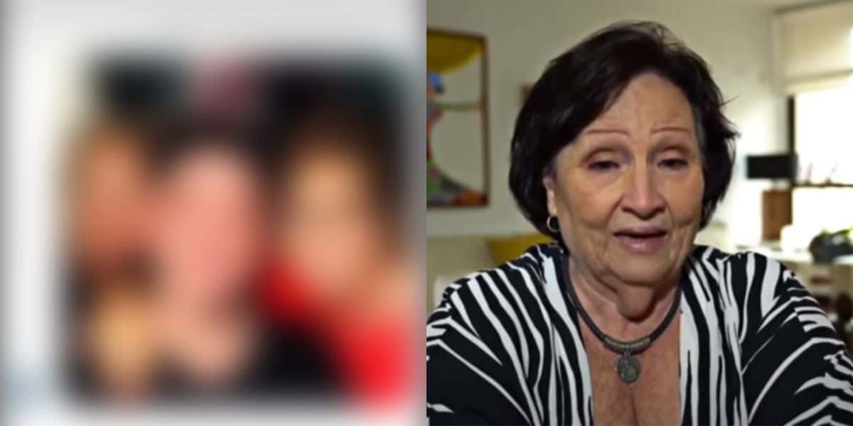 Dona Dea, mãe de Paulo Gustavo, chora com foto de viúva de Claudia Jimenez (Reprodução)