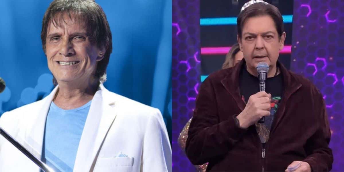 O cantor Roberto Carlos divulgou foto do passado com Faustão (Reprodução)