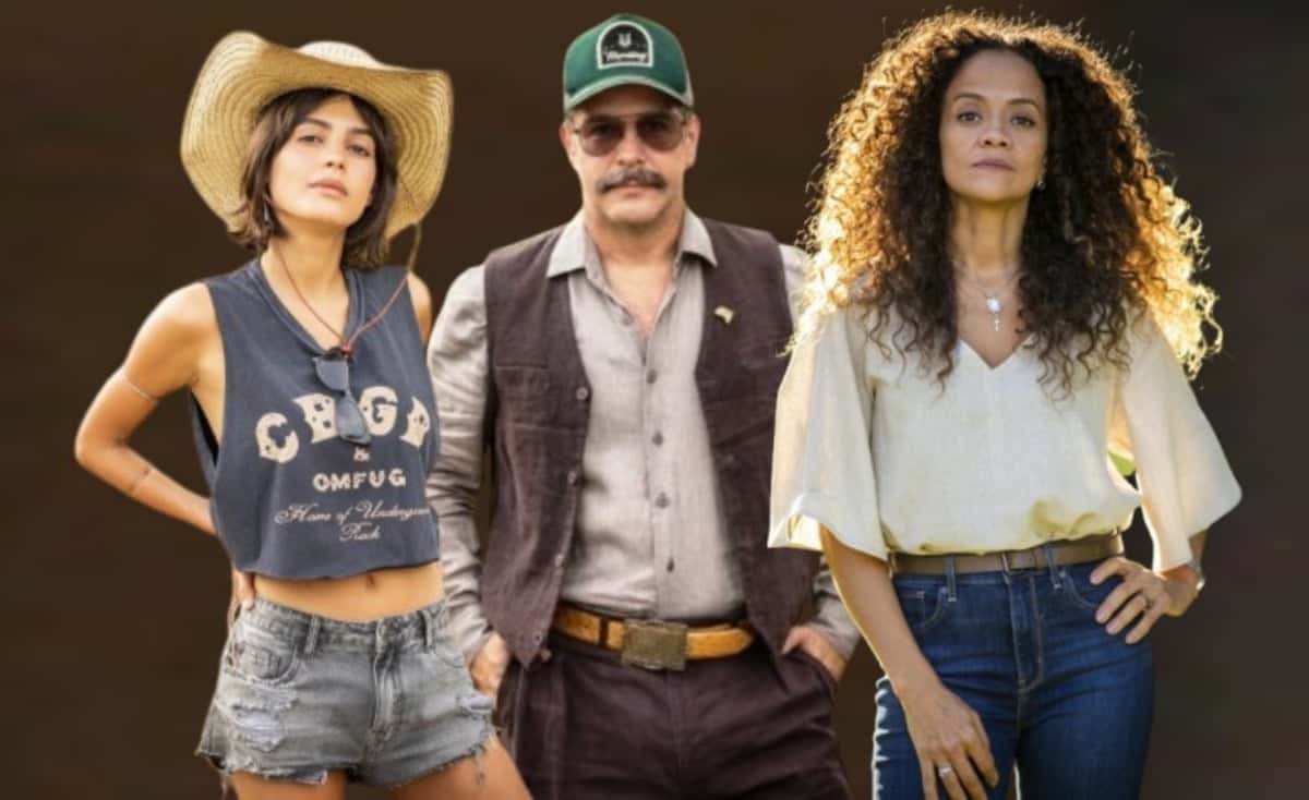 Pantanal - Correndo risco de vida, Zuleica (Aline Borges) faz o parto de Guta (Julia Dalavia) e Tenório (Murilo Benício) dispara: 'Não presto para nada'. (Foto: Reprodução / Globo / Montagem TV Foco)