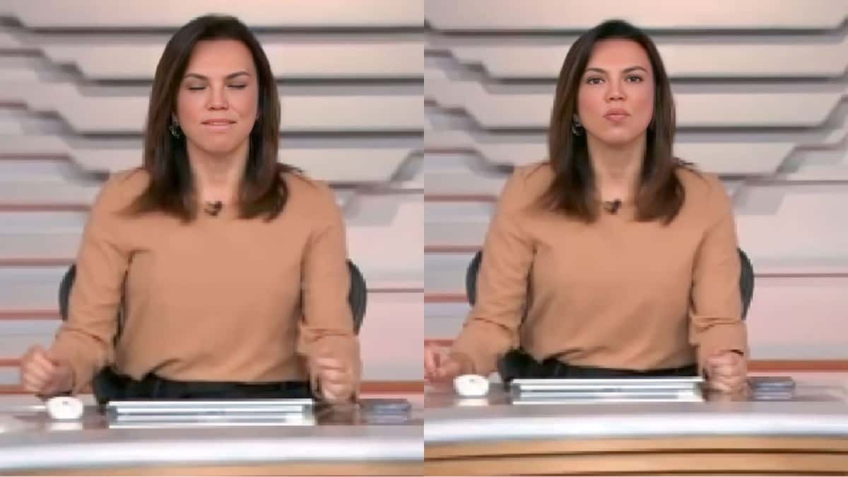 Ana Paula Araújo na bancada do Bom Dia Brasil (Reprodução/ Globo)
