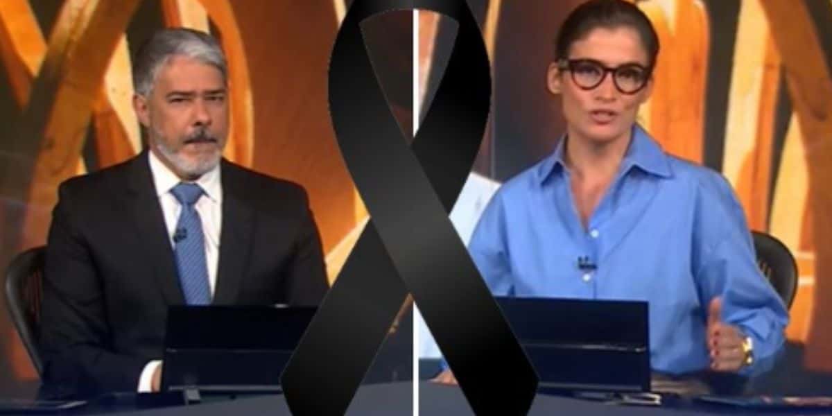 Bonner e Renata dão notícia cruel ao Brasil e resolvem terminar o Jorna Nacional em silêncio e de luto (Foto: Reprodução)