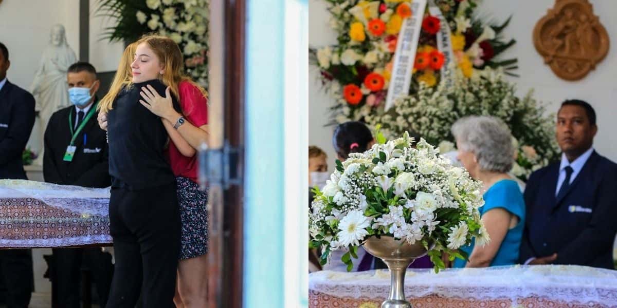 Filha de Susana Naspolini desaba em velório da mãe e conta com apoio da avó ao lado de caixão - Reprodução