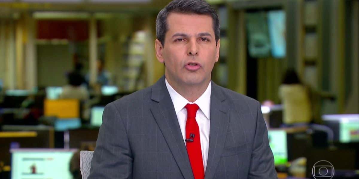 Fábio William em uma das edições do Jornal Hoje. (Foto: Reprodução / Internet)