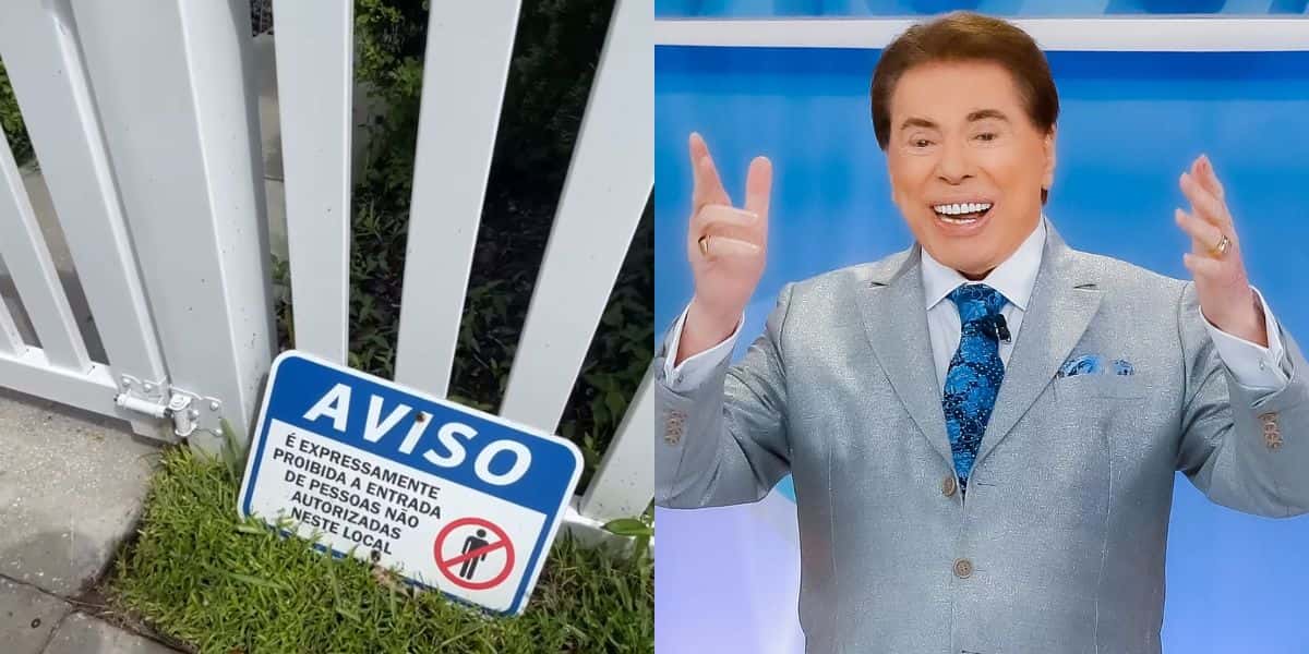 Silvio Santos colocou placa de aviso na sua casa (Reprodução)