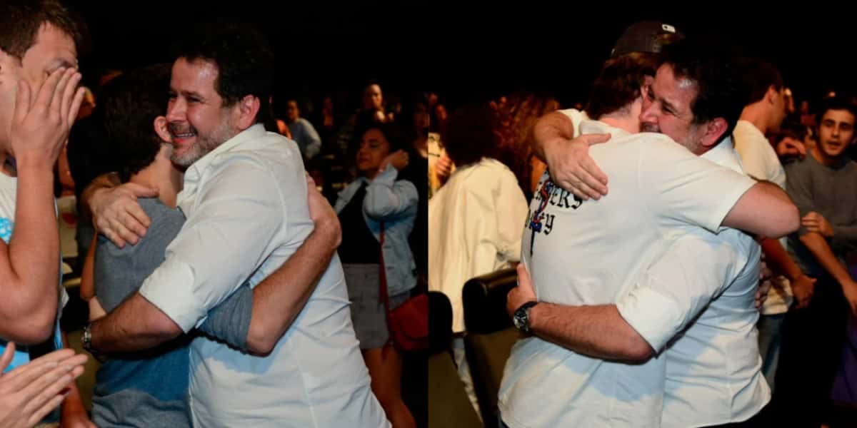 Filhos de Murilo Benício surgiram chorando abraçados com o pai famoso (Foto: Reprodução)