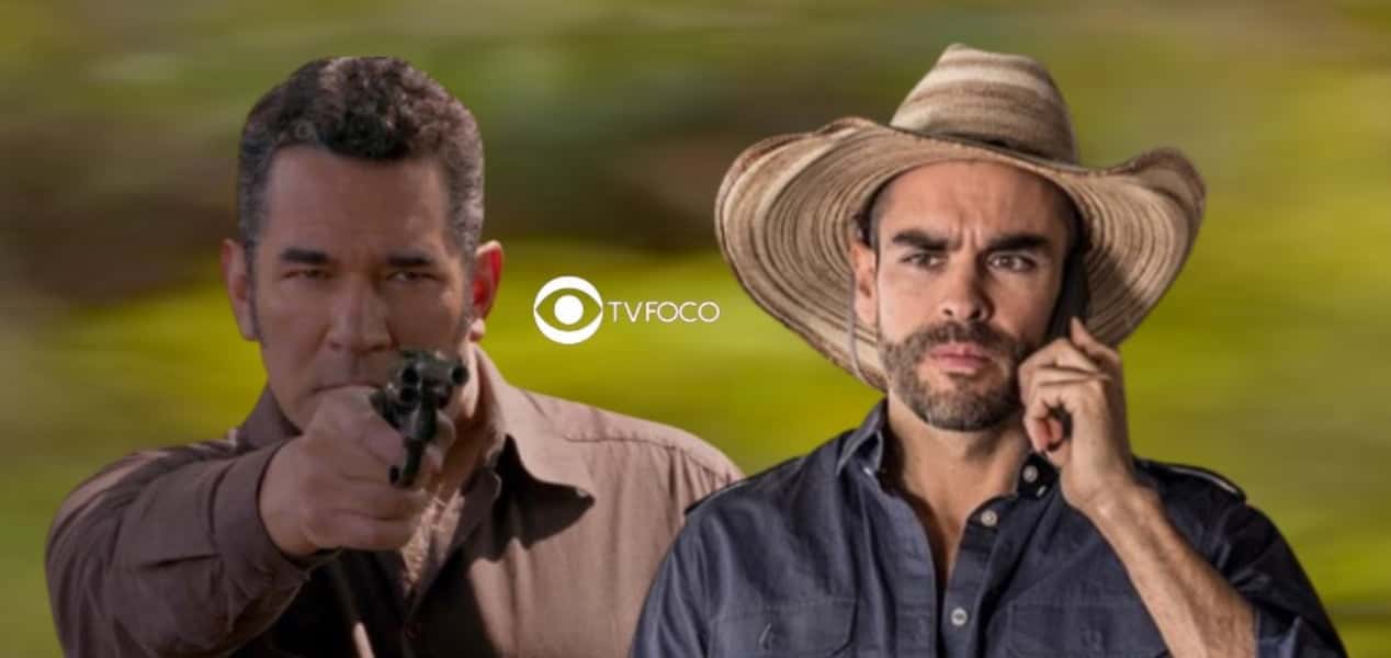 Luto em A Desalmada - Otávio mata Roberto a sangue frio e ele agoniza nos braços do pai na novela mexicana exibida pelo SBT (Foto: Reprodução / Las Estrellas / Montagem TV Foco)