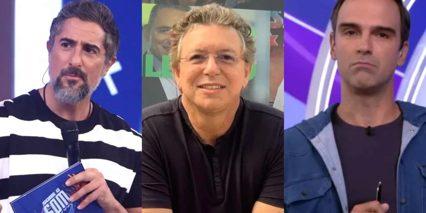 Marcos Mion, Boninho e Tadeu Schmidt surgiram juntos (Foto: Reprodução)