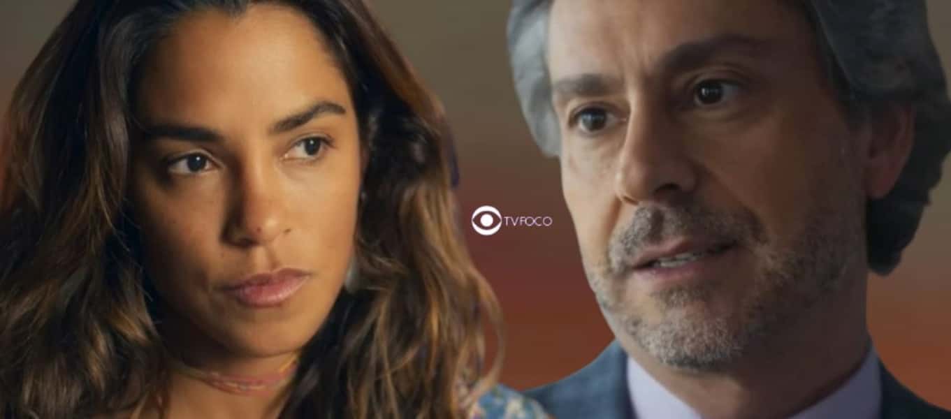 Travessia - Correndo risco de vida, destino de Brisa (Lucy Alves) vai parar nas mãos de Stenio (Alexandre Nero) (Foto: Reprodução / Globo / Montagem TV Foco)