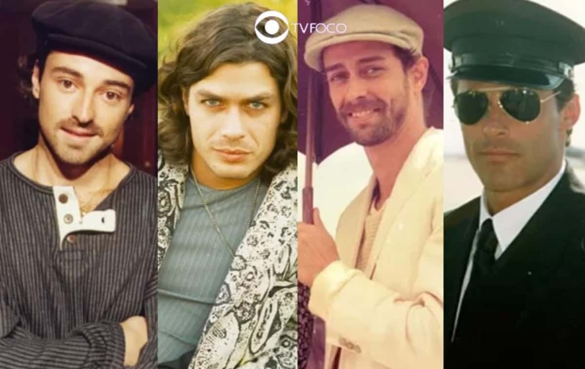 Emilio Orciollo Netto, Fábio Assunção, Marcello Antony e oscar Magrini foram alguns dos galãs de O Rei do Gado, que estará de volta na Globo no Vale a Pena Ver de Novo (Foto: Reprodução / Globo / Montagem TV Foco)