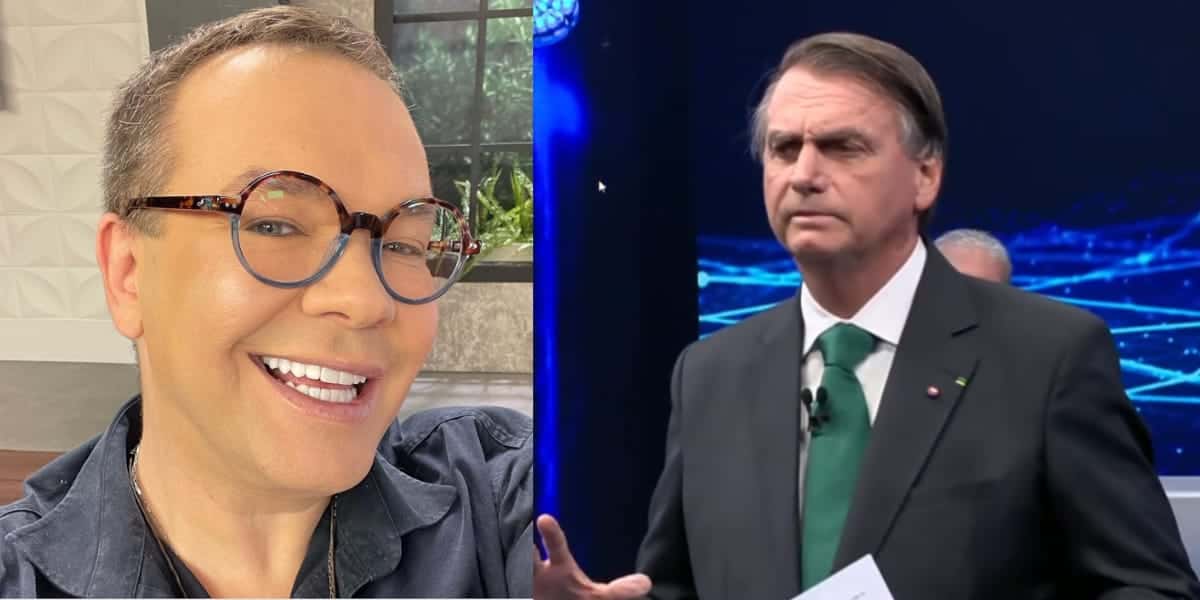 Felipeh Campos surge no colo de Bolsonaro (Reprodução: Montagem TV Foco)