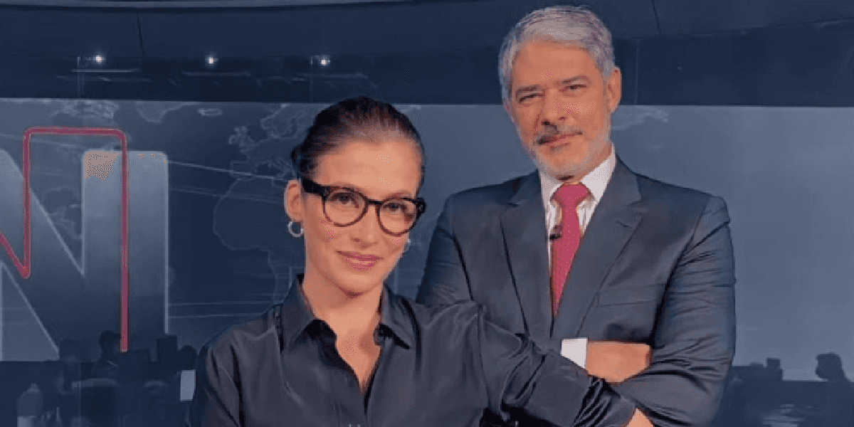 William Bonner e Renata Vasconcellos comandam o Jornal Nacional na Globo (Foto: Reprodução)