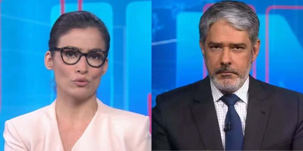 William Bonner e Renata Vasconcellos entram no JN e não escondem euforia com notícia - Foto: Reprodução