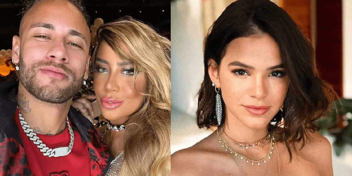 Neymar ao lado de Rafaela Santos, e Bruna Marquezine (Foto: Divulgação)