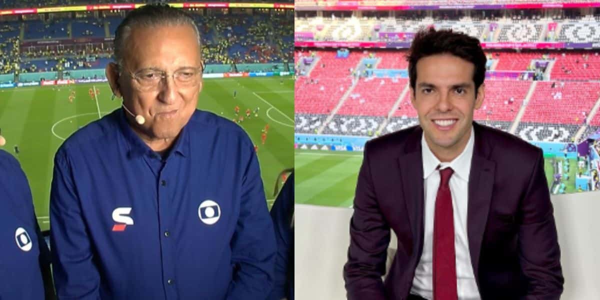 Galvão Bueno paralisa narração da Copa na Globo e diz o que viu Kaká fazer: "Vergonha nenhuma" (Foto: Reprodução)