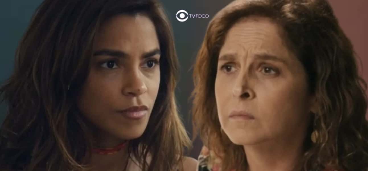 Caso de polícia em Travessia - Barraco entre Núbia (Drica Moraes) e Brisa (Lucy Alves) faz a novela pegar fogo (Foto: Reprodução / Globo / Montagem TV Foco)