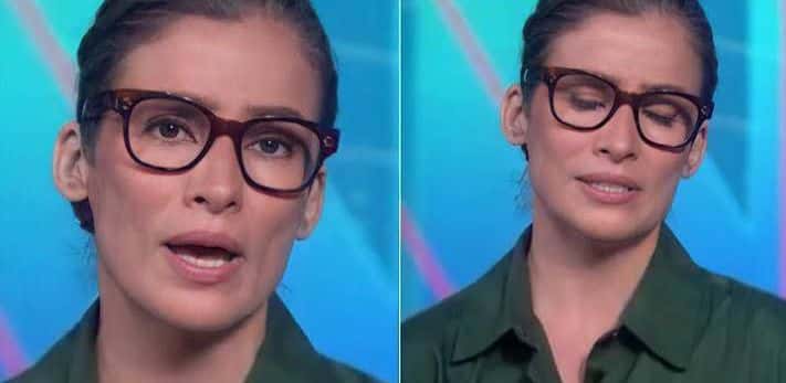 Renata Vasconcellos comandou o JN em meio a escombros e cenário de destruição: "Foi o pior" (Foto: Reprodução)