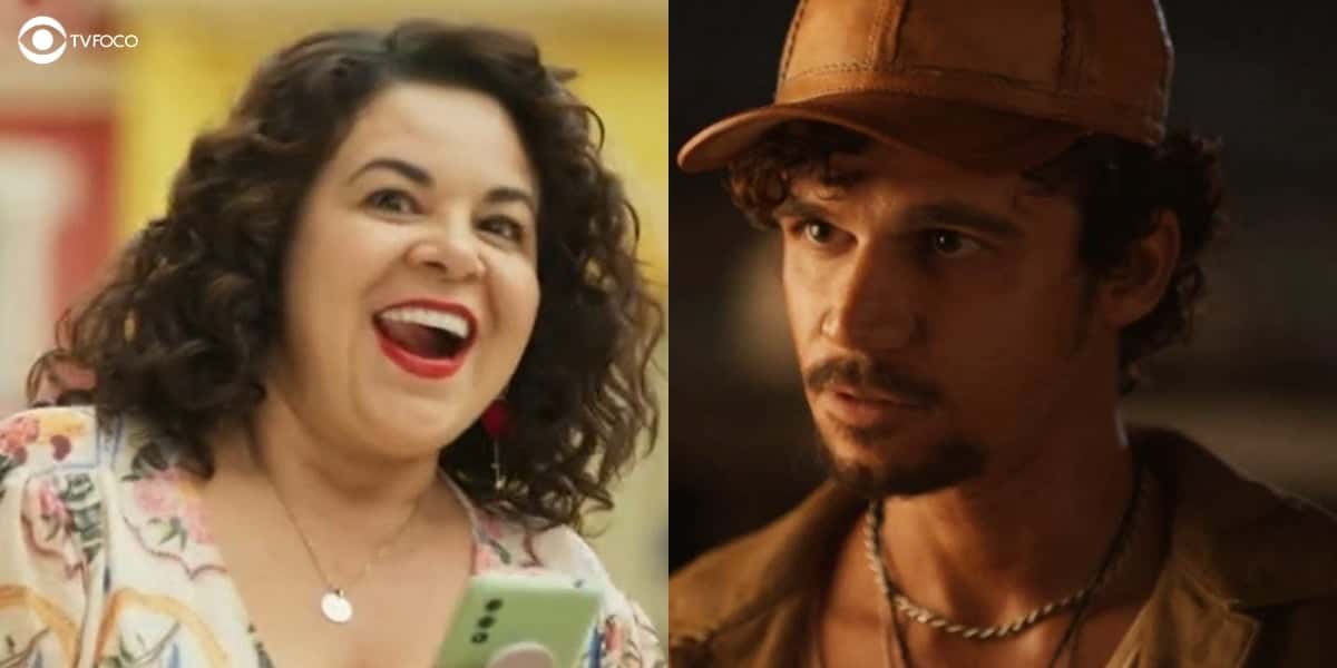 Cira muda o alvo e flerta com Mirinho em Mar do Sertão (Foto: Reprodução/Globo/Colagem/Thais Teles)